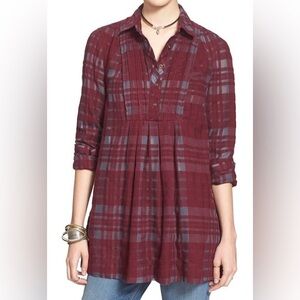 Free people Red Plaid shirt Shirt